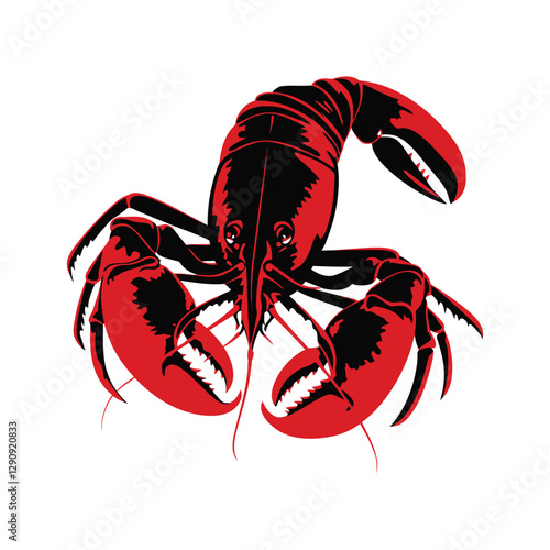 Yabby vector art illustration red and black color