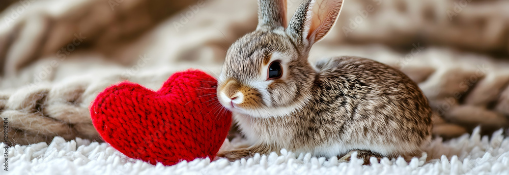 Naklejka premium Cute bunny with Valentine