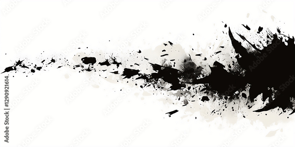 Obraz premium Vivid Black Ink Splatter Vector Elements Perfect for Stylish Graphics and Modern Creative Art Displays