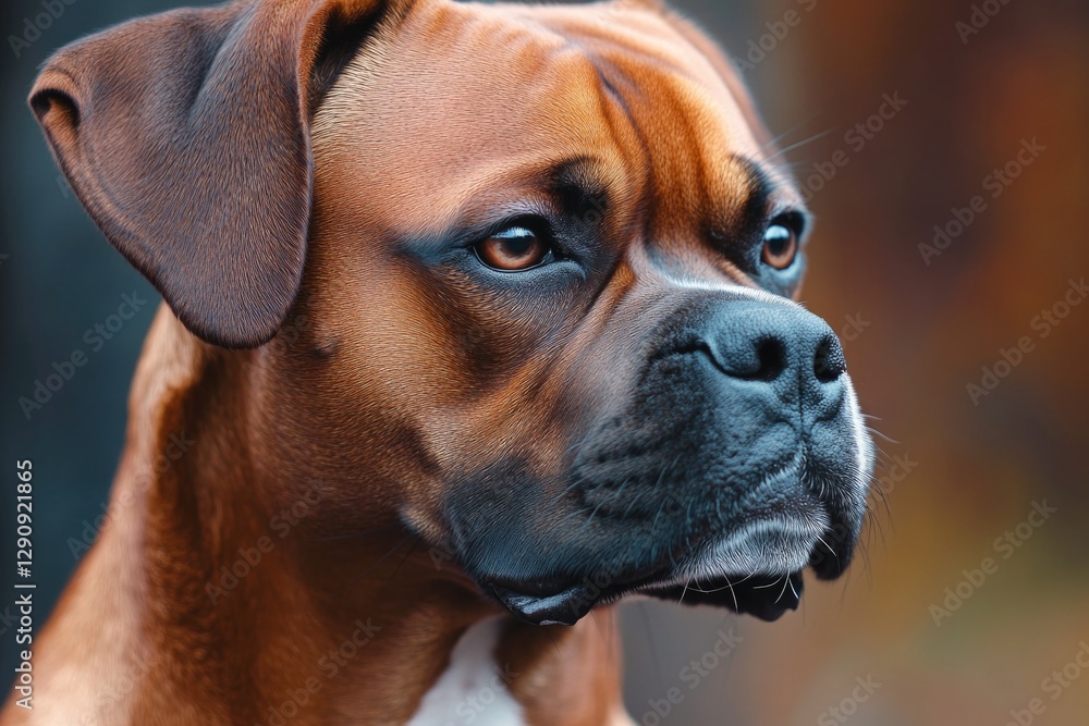A close-up view of a dog's face with a blurred background A close-up view of a dog's face with a blurred background