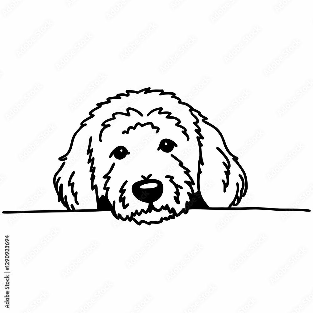 Fototapeta premium a Labrador line art icon, isolated on white background
