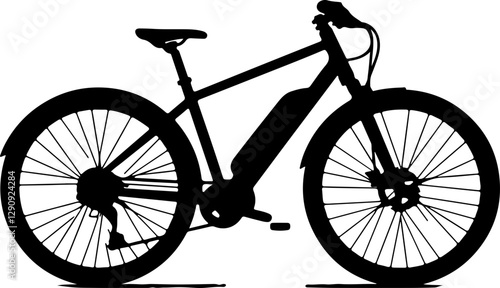 Electric Mountain Bike in Silhouette