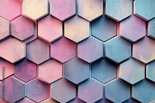 Soft pastel hexagons create a beautiful, textured abstract background