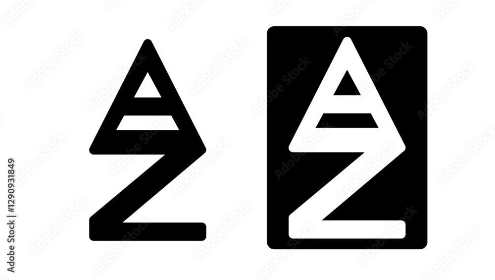 sort list AZ symbol, black isolated silhouette sort list AZ symbol, black isolated silhouette