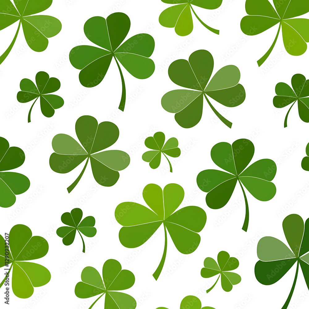 Saint Patrick's Day Realistic Clover Vector Pattern Swatch Repeatable Seamless Isolated Shamrock border, clover frame on white background, 4 leaf clover border for St. Patrick's day card, banner, post Saint Patrick's Day Realistic Clover Vector Pattern Swatch Repeatable Seamless Isolated Shamrock border, clover frame on white background, 4 leaf clover border for St. Patrick's day card, banner, post