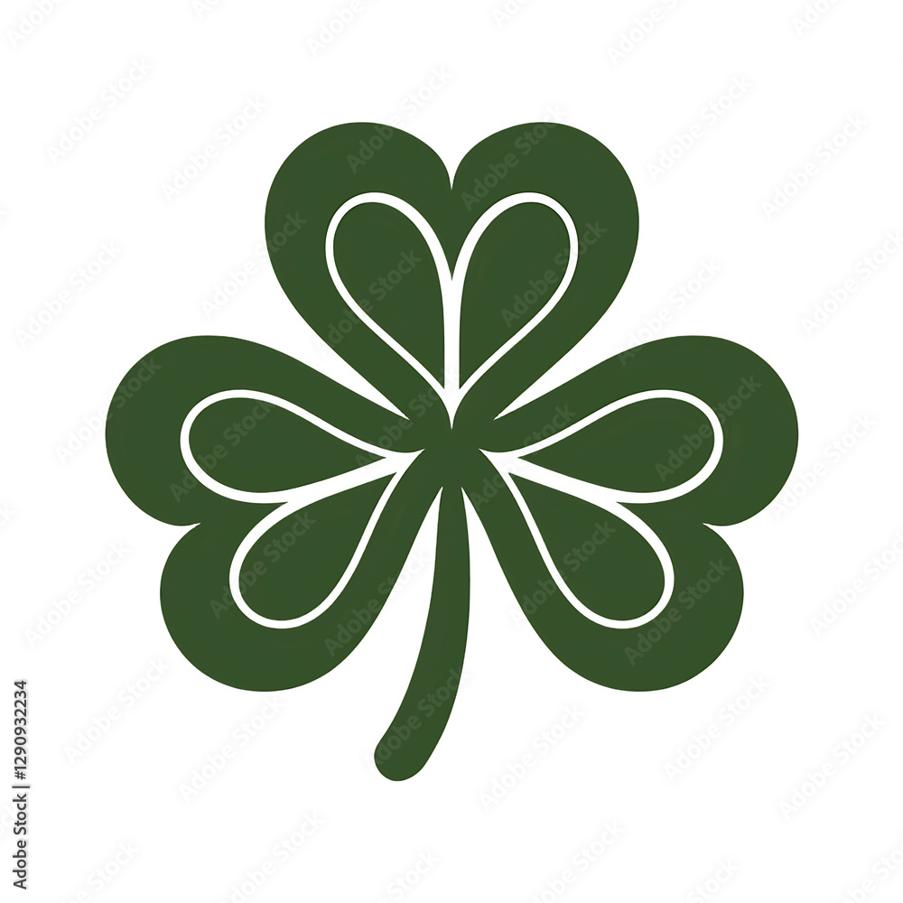 Set of Green Shamrock Clover Leaf in Cartoon and Flat Style – St. Patrick’s Day  Lucky four, three clover shamrock leaf icon flat style silhouette vector illustration set. Irish celtic St Patrick Day 