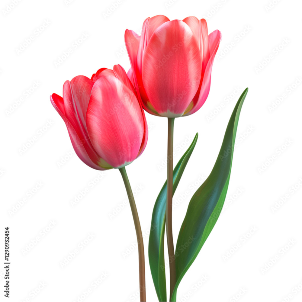 Two Pink Tulips on Black Background Elegant Spring Flowers, Two Pink Tulips on Black Background Elegant Spring Flowers,