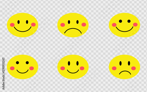 Vibrant Yellow Emojis with Expressive Faces