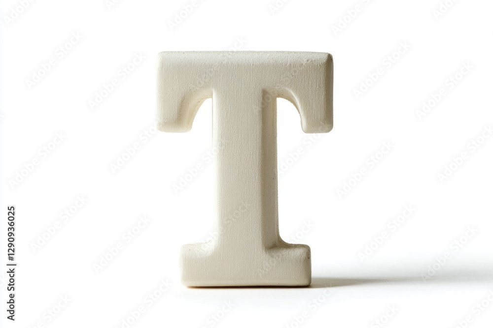 A close-up view of the uppercase letter T on a white background, suitable for use in graphic designs and illustrations A close-up view of the uppercase letter T on a white background, suitable for use in graphic designs and illustrations