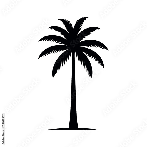 Coconut Tree Silhouette Vector – Tropical Palm Tree Illustration in EPS Format