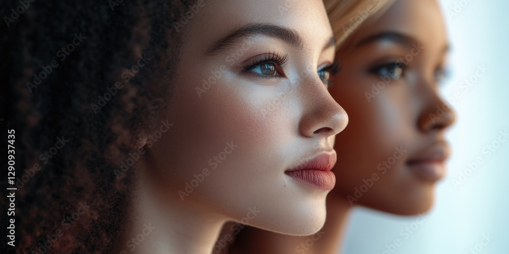 Two friends gazing into the distance, possibly contemplating something Two friends gazing into the distance, possibly contemplating something