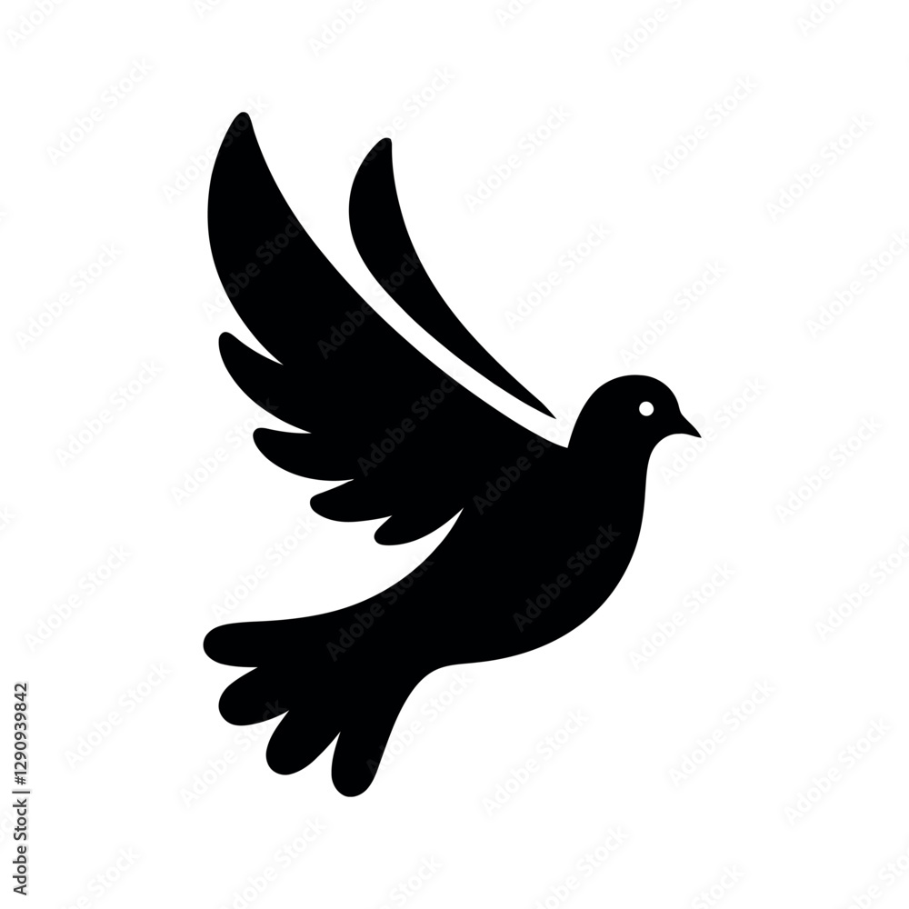Fototapeta premium Pigeon Silhouette EPS – Peaceful Dove Vector Graphic Design