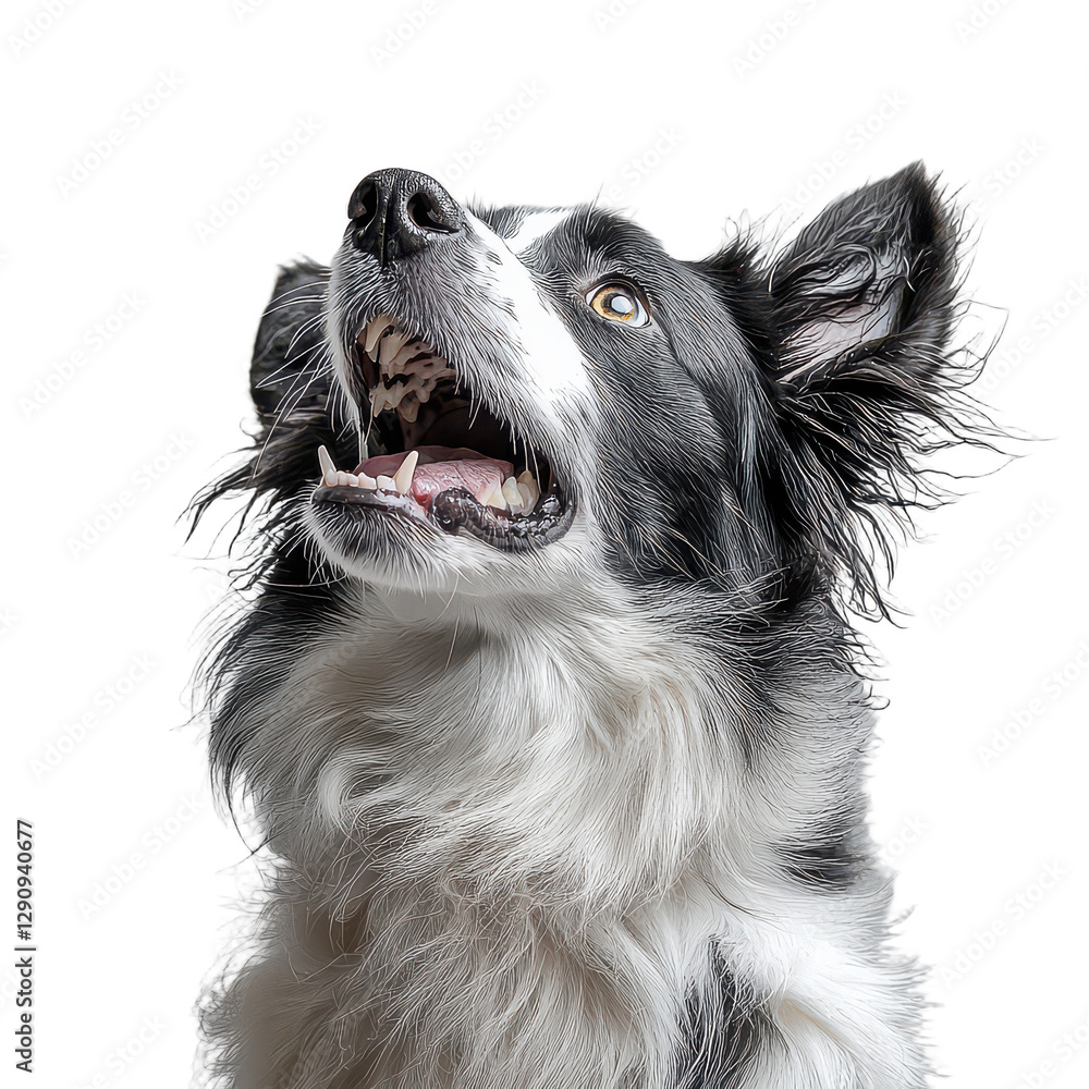 Fototapeta premium border collie portrait isolated on transparent png