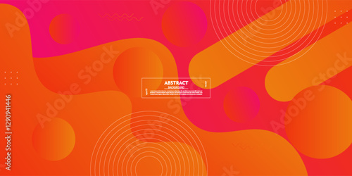 Orange gradient wave background with geometric curved shape elements. Colorful orange wave design. Simple elegant concept on pink background. Vector eps10