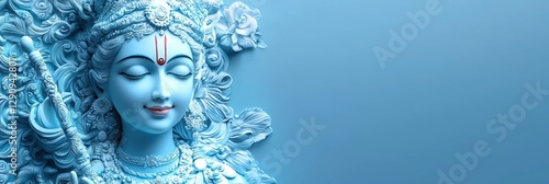 Wallpaper Mural 3d background minimalistic mockup with space for text, royal-inspired Krishna Janmashtami theme with soft blue hues Torontodigital.ca