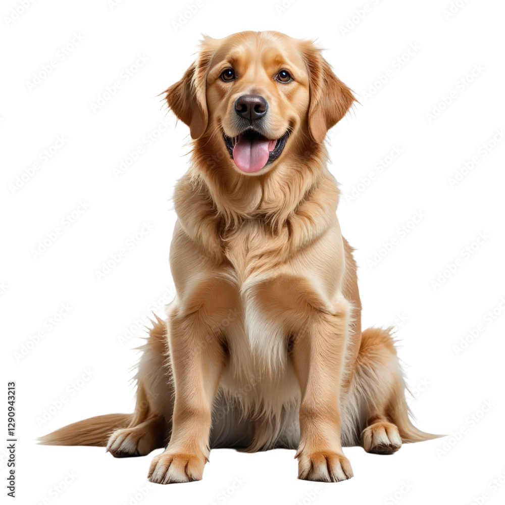 Golden Retriever Sitting with Transparent Background Golden Retriever Sitting with Transparent Background