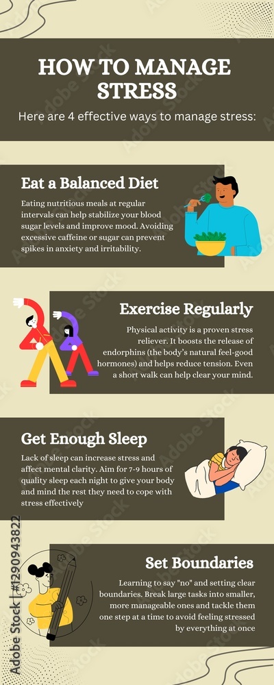 Obraz premium HOW TO MANAGE STRESS Infographic Template