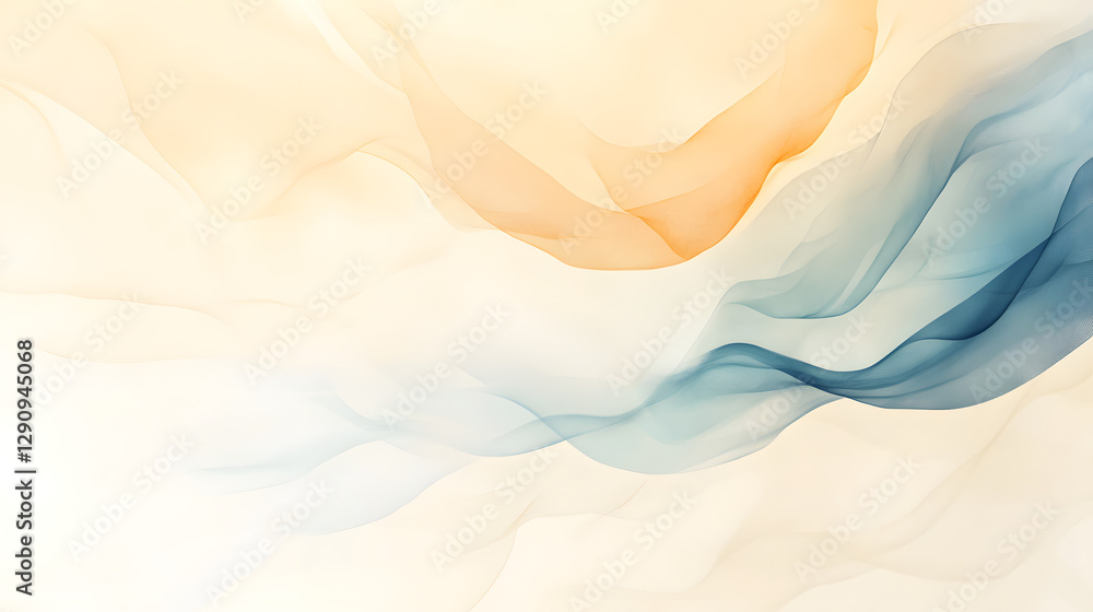 Obraz premium This abstract image features flowing layers of colour resembling smoke or fabric with various hues.