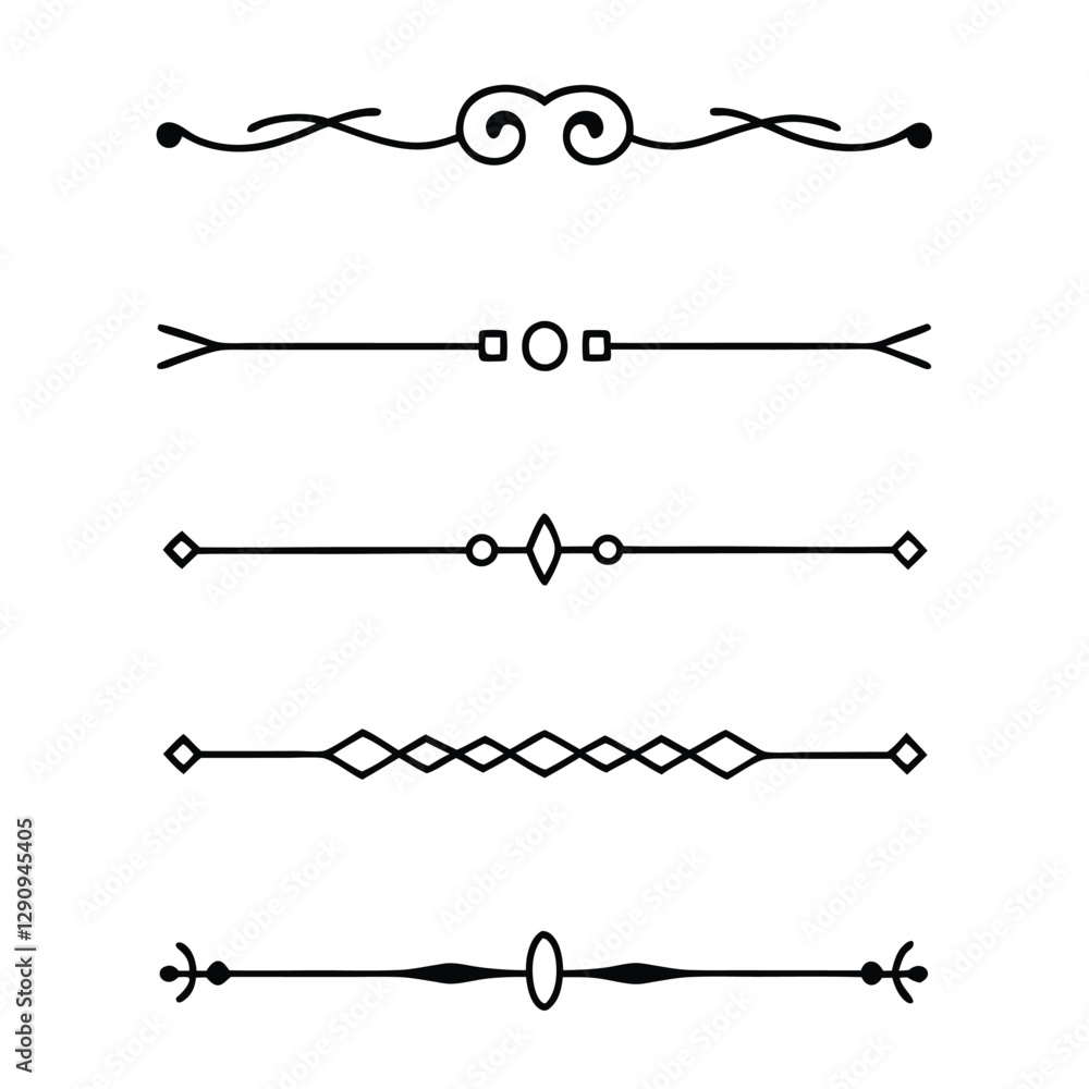 Fototapeta premium Set of divider line