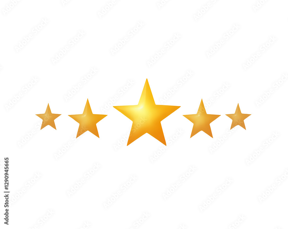 five gold stars isolated on a transparent background five gold stars isolated on a transparent background