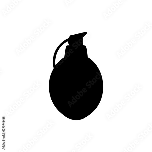 Black Military hand grenade silhouette vector illustration on white background