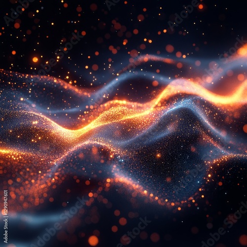 Seventy-five soft-glowing particles drifting in a single direction, creating a calming visual with a sense of continuous movement