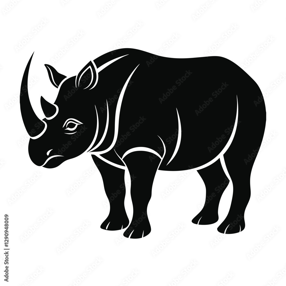 Obraz premium Rhino Vector Illustration 