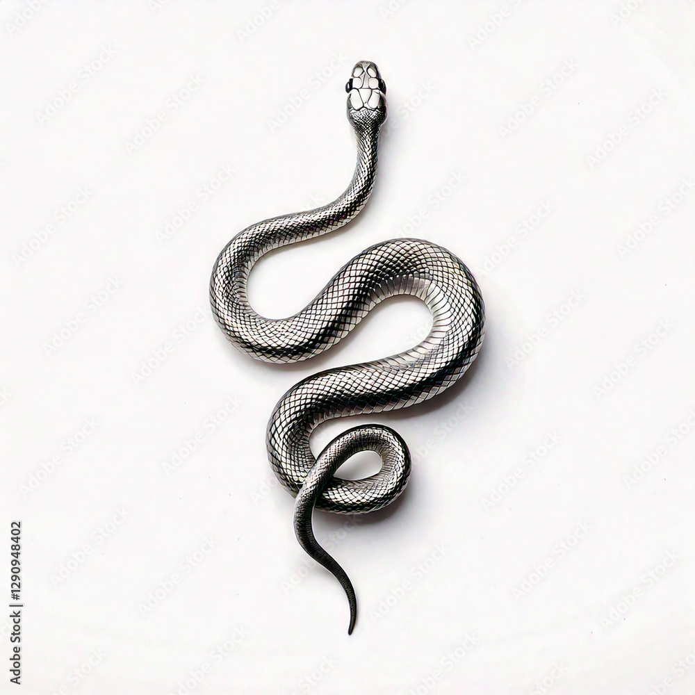silver snake isolated on white silver snake isolated on white
