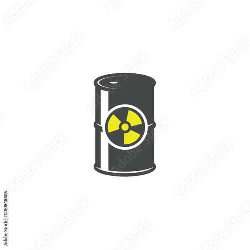 vector design illustration of a poisonous black barrel, a barrel filled with poisonous substances.