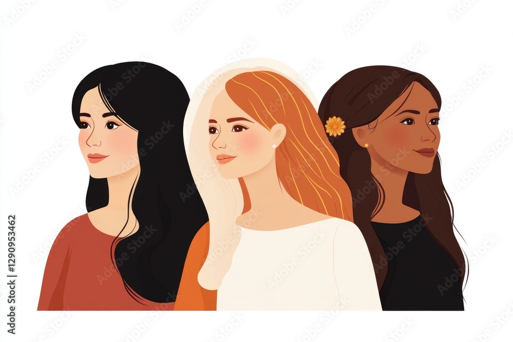 A group of women standing next to each other in a casual setting A group of women standing next to each other in a casual setting