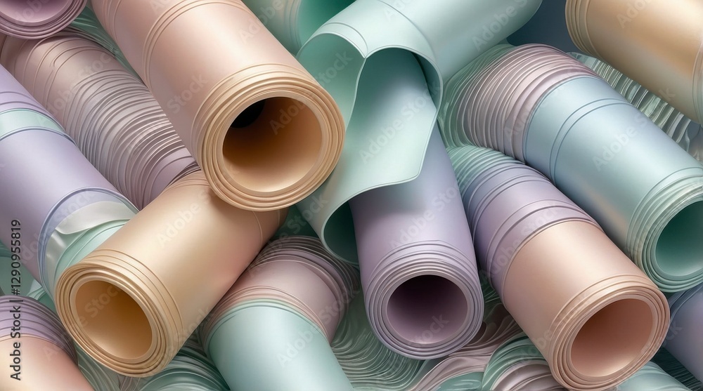 Pastel Cylinders with Flowing Paper-Like Layers Pastel Cylinders with Flowing Paper-Like Layers