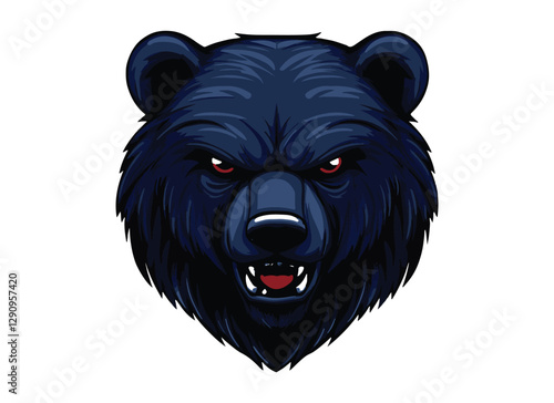 Bear head , Mascot design of an aggressive bear's head