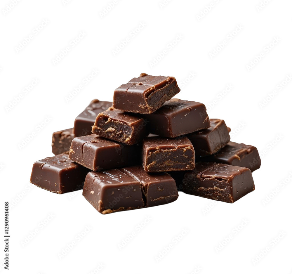 Pile of Chocolate Caramel Candies with Transparent Background Pile of Chocolate Caramel Candies with Transparent Background