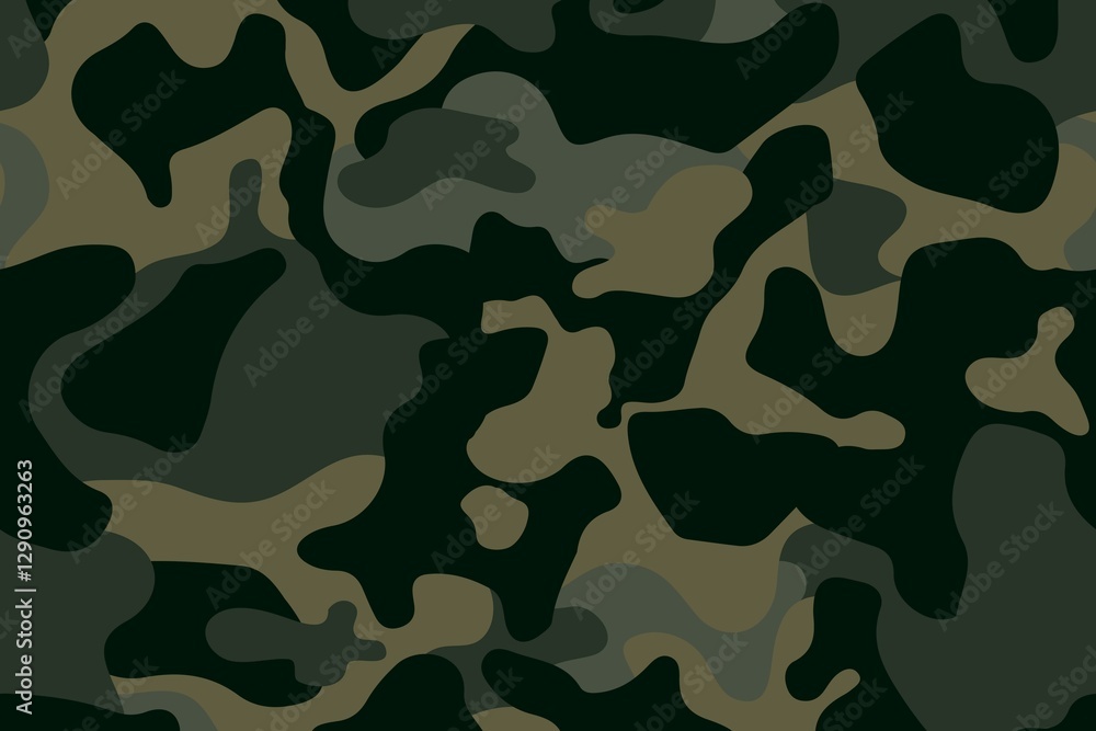 Fototapeta premium Camouflage pattern background, green army print design