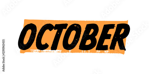 Typographic Art With October Phrase, 10th month of a Year, Poster Design, Editable Vector