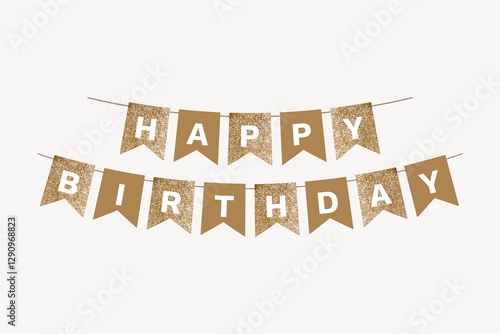 Happy birthday party element, flat graphic, special occasion decoration photo