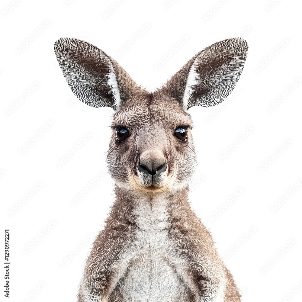 Fototapeta premium kangaroo portrait isolated on transparent png