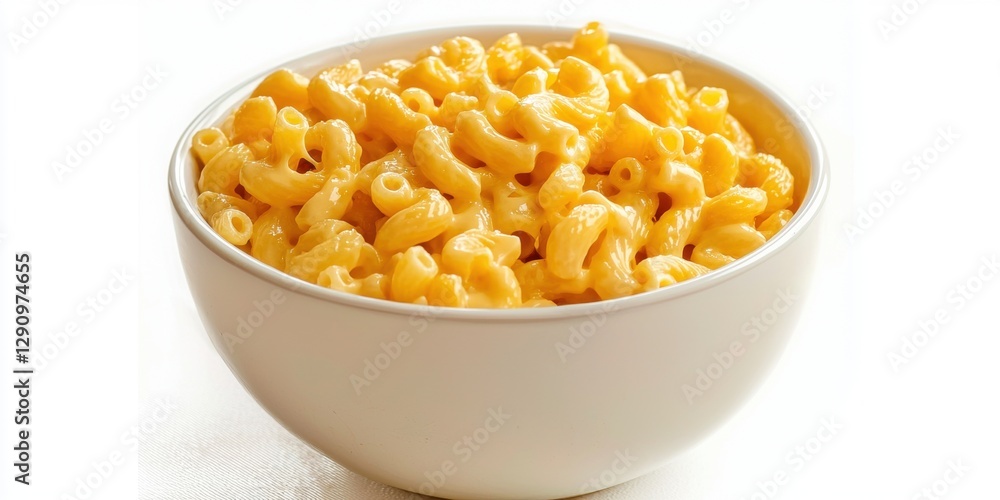 Classic Mac and Cheese in a bowl on a white background Classic Mac and Cheese in a bowl on a white background
