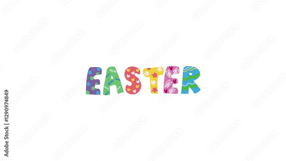 HAPPY EASTER DAY . EASTER ICONS ANIMATION. Colorful Easter eggs HAPPY EASTER DAY . EASTER ICONS ANIMATION. Colorful Easter eggs