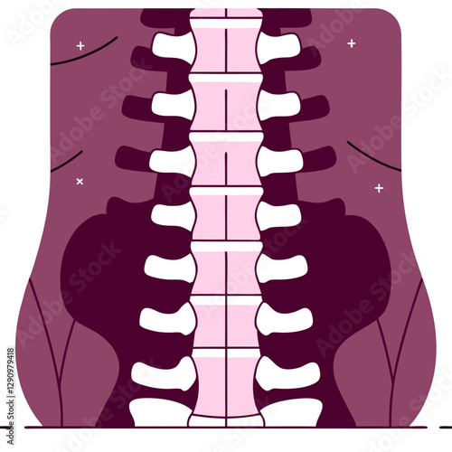Stylized illustration of a human spine emphasizing vertebrae structure and alignment