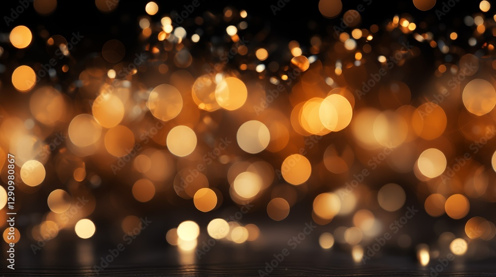 Abstract Festive Bokeh Background with Warm Golden Light Effect Design