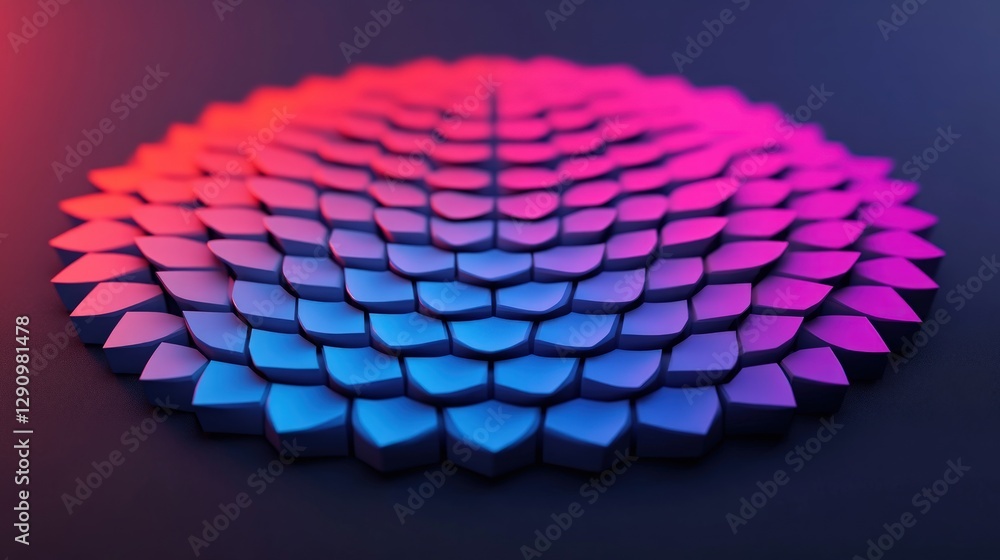 Obraz premium Vibrant Hexagonal Patterns with Gradient Colors for Design Backgrounds