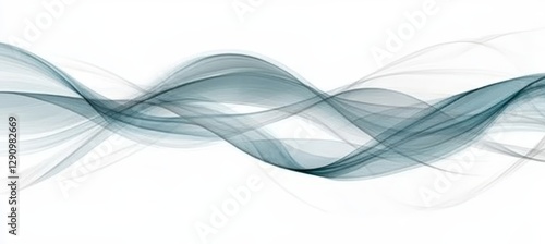 Abstract Flowing Blue Waves, Smooth Gradient Shapes with Depth, Background Design Element