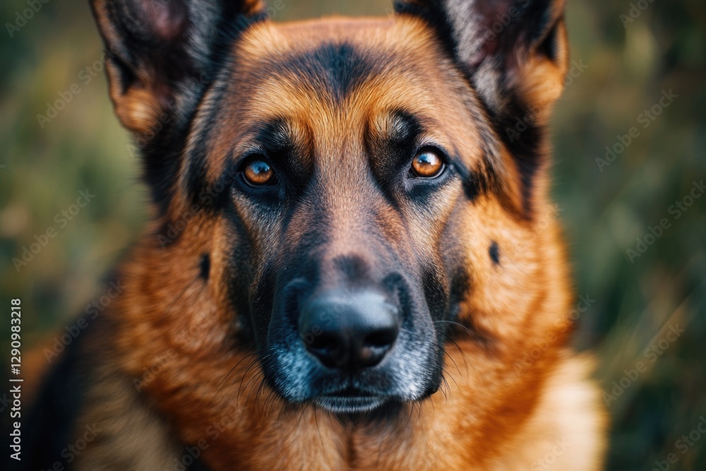 A close-up shot of a dog's face with a blurred background, perfect for use in pet-related contexts or as a decorative element A close-up shot of a dog's face with a blurred background, perfect for use in pet-related contexts or as a decorative element