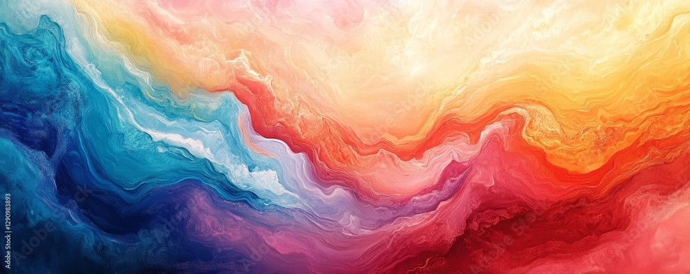 Fototapeta premium Waves of Color Flowing on Canvas, Generative AI