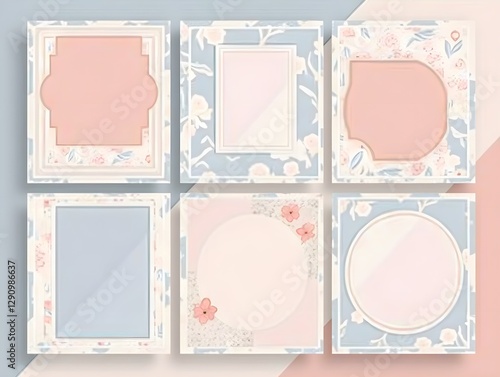 Design backgrounds for social media banner. Set of instagram post frame templates. Vector cover. Mockup for personal blog or shop. Layout for promotion. Endless square puzzle. photo