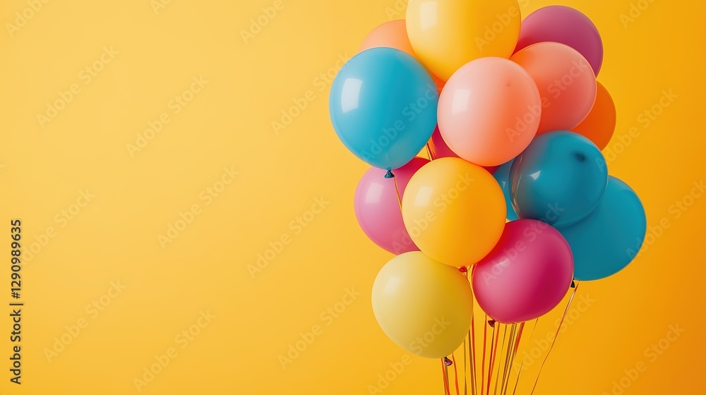 Colorful balloons arranged playfully, symbolizing joy and creativity in a simple yet vibrant design. Colorful balloons arranged playfully, symbolizing joy and creativity in a simple yet vibrant design.