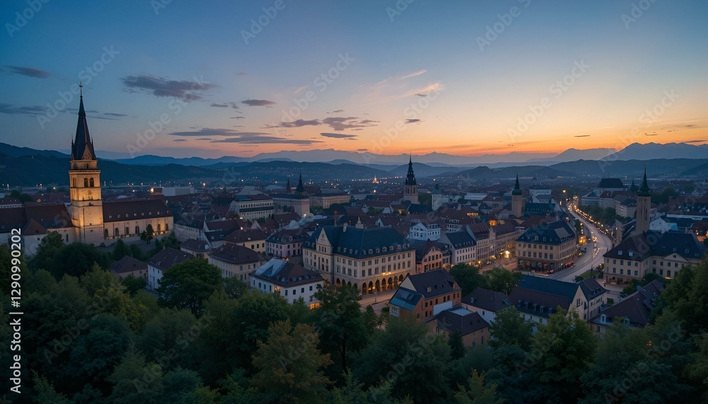 trier city in germany in the evening