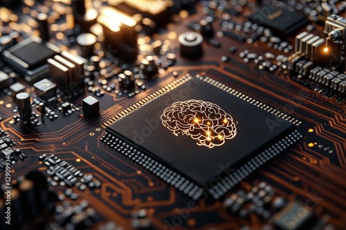 electric computer ai brain, agentic ai icon,