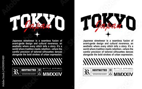 Tokyo Streetwear typography Vector, Design, Prints, illustrations